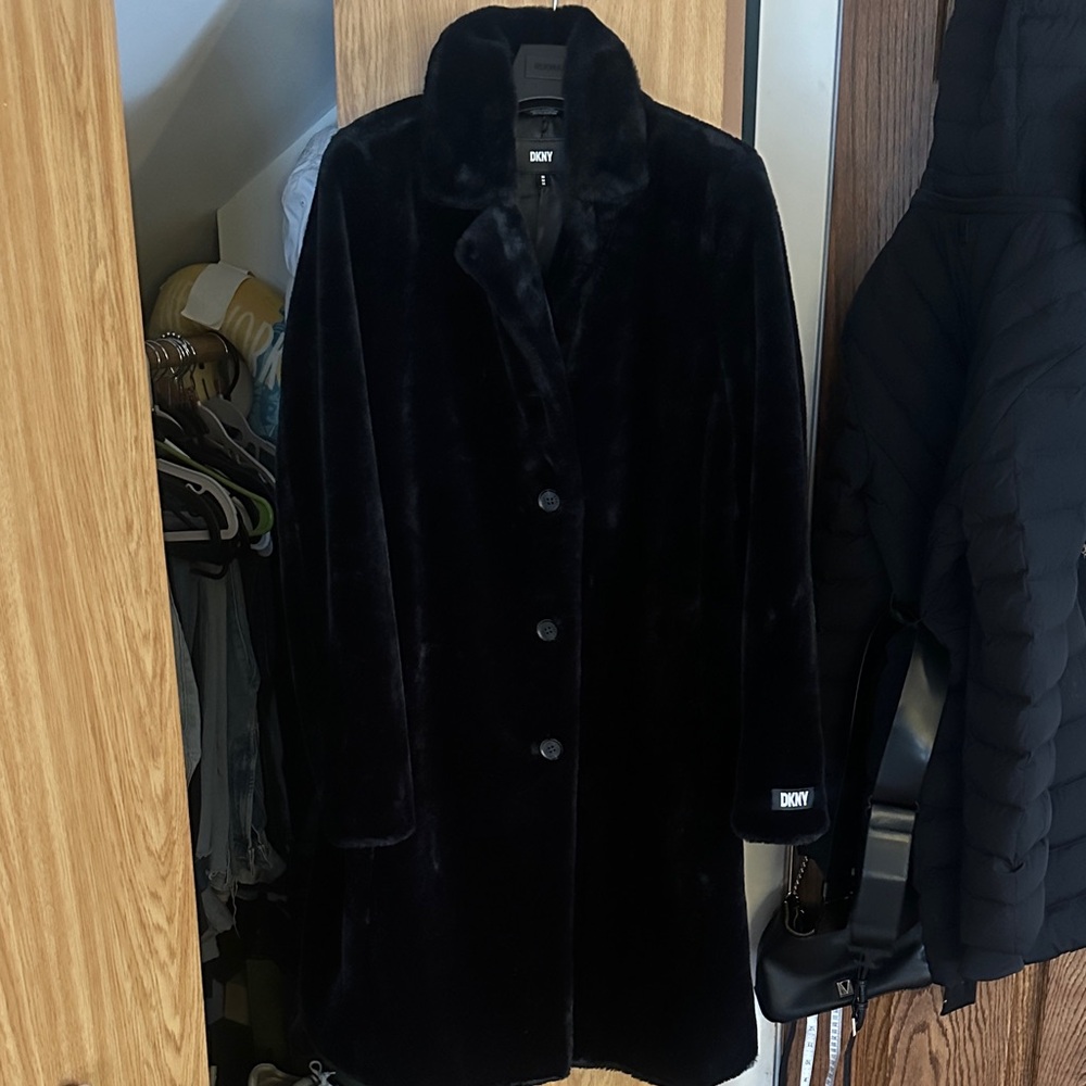 DKNY Women's Elegant Black Teddy Jacket